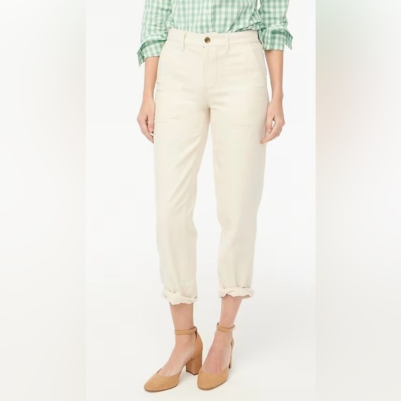 J. Crew Factory Cotton Camp Pant in Tan Size 2 NWT - Picture 1 of 12